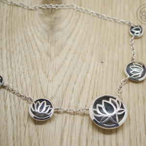 Sterling Silver 5 part Lotus Flower Necklace