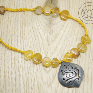 Large Ganesh necklace with tumbled citrine beads - SOLD