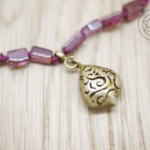 22ct gold plated Ganesh and Garnet Bracelet