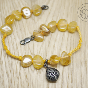 Small Pod Ganesh bracelet with tumbled citrine beads