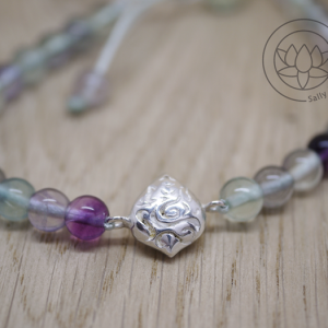 Silver Pod Ganesh, Fluorite beads Mala beads Bracelet (27)