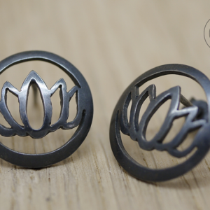 Medium Stud Lotus Earrings