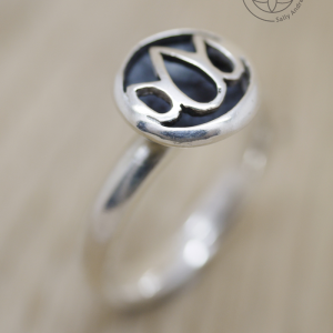 Small Sterling Silver Lotus Domed Ring