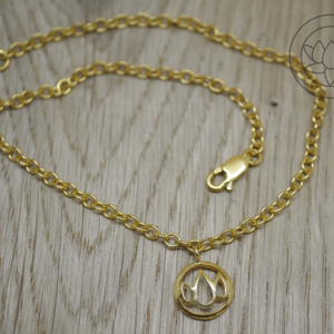 Small Lotus Sterling Silver Anklet.