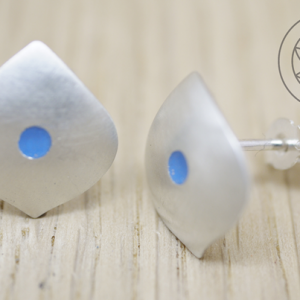 Nadi Chakra Enamel Silver Large Stud earrings (size 4)