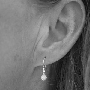 Nadi Silver Tiny Earrings, Drop (size 1)