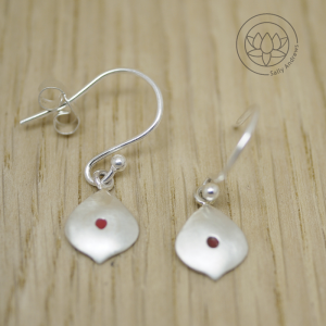 Nadi Chakra Enamel Silver Small drop earrings (size 2)