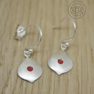 Nadi Chakra Enamel Silver Medium drop earrings (size 3)