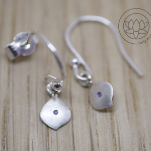 Nadi Chakra Enamel Silver Tiny Drops earrings (size 1)