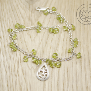 Silver OM and Peridot bracelet