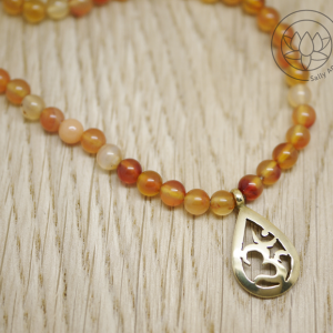 22ct Gold plate Om Neclace on carnelian beads