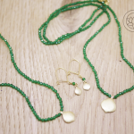 18ct yellow gold & emeralds, drop earrings