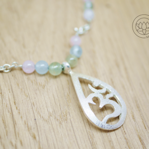 Silver OM Beryl and Silver Necklace