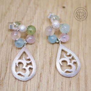 Silver OM Beryl and Silver Earrings