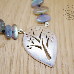 Large Tree of Life, Silver and Labradorite Necklace