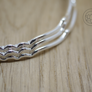 Heat Waves Silver Bangle 2mm wire