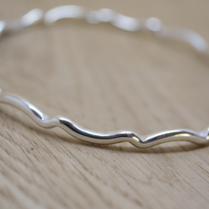 Mexican Wave Silver Bangle 2mm wire